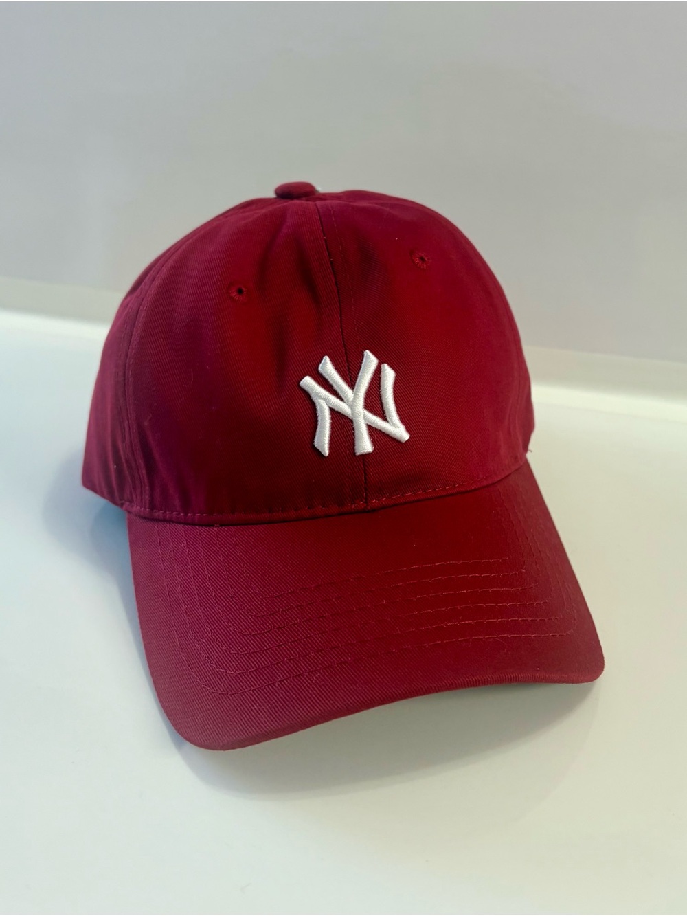 Red Baseball Cap with White NY Logo